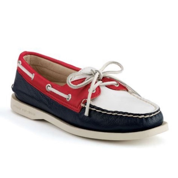 Red White And Blue Sperry Boat Shoes 